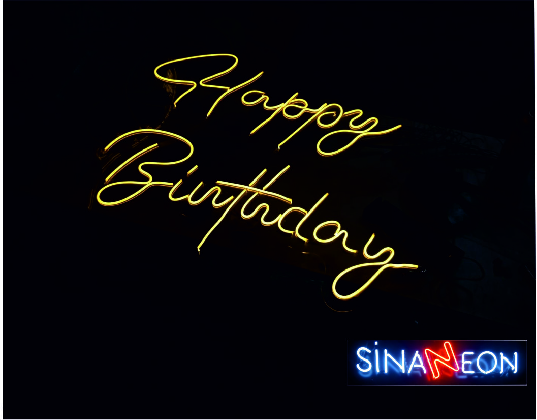 happy birtheday led yazı