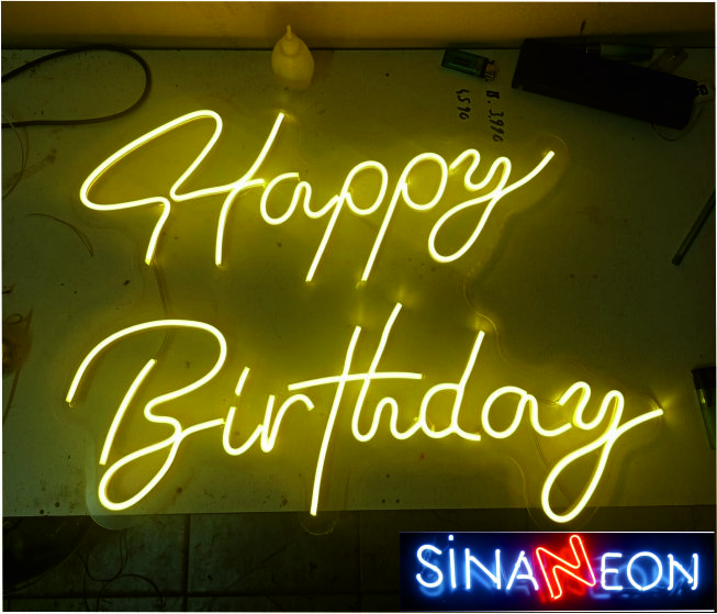 happy birthday neon sign